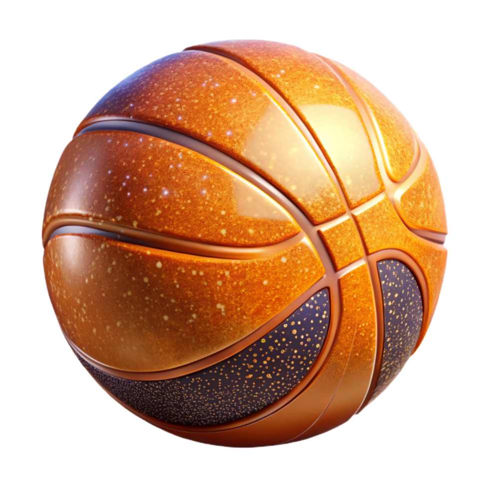 serene artistic Orange Basketball Front View Transparent Background high quality png