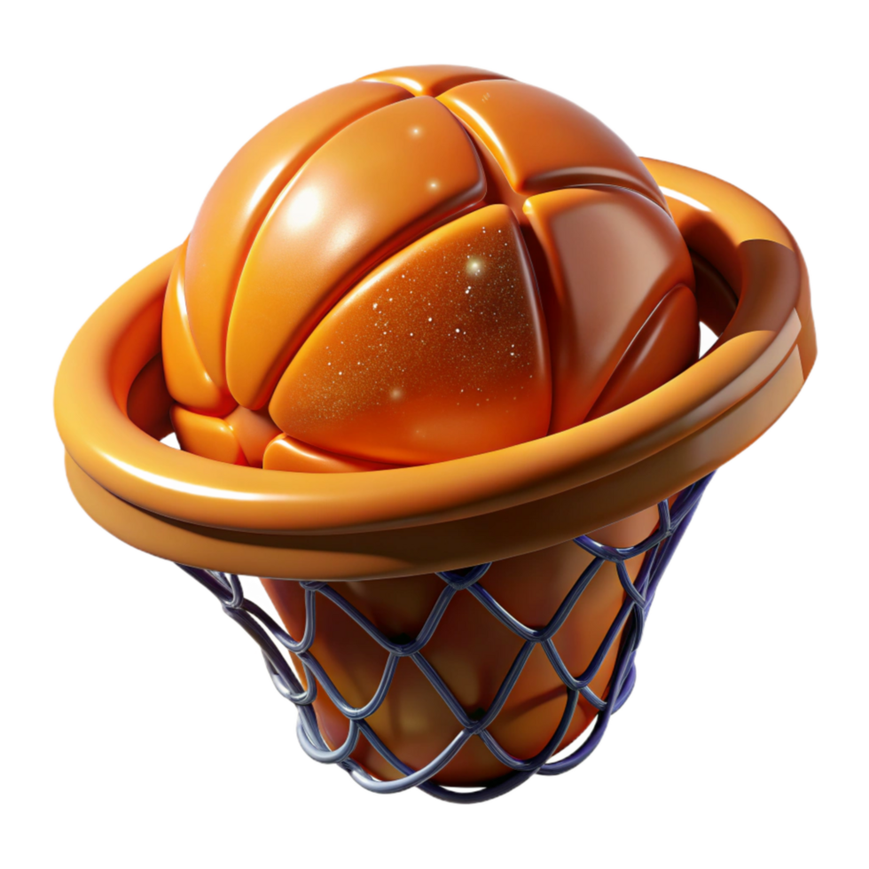 elegant rustic Orange Basketball Net Close Up Isolated on Transparent Background high quality png