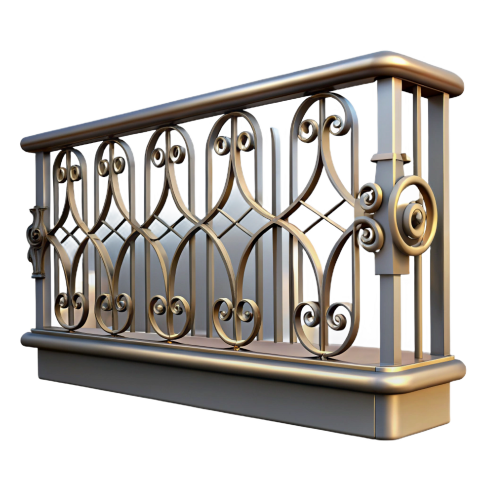 impressive classic Metal railing, balcony, decorative detailed png