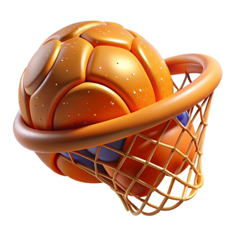 elegant rustic Orange Basketball Net Close Up Isolated on Transparent Background authentic png