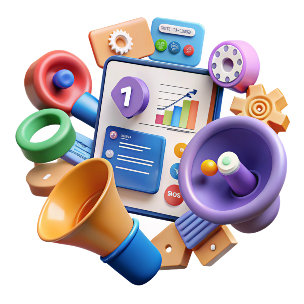 vibrant abstract Digital marketing strategy infographic detailed png