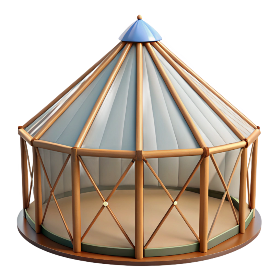 dramatic vintage Yurt frame structure, authentic png