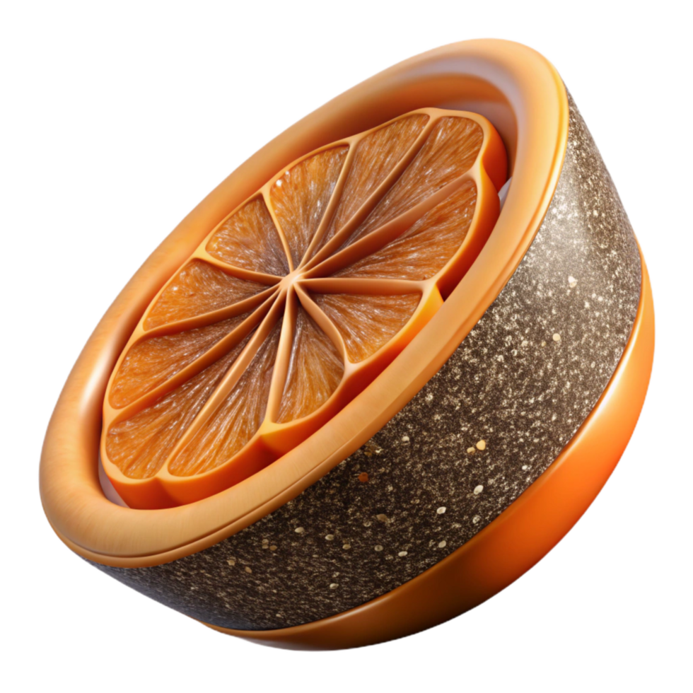 wonderful abstract Orange Slice Cross Section Isolated with Texture Detail authentic png