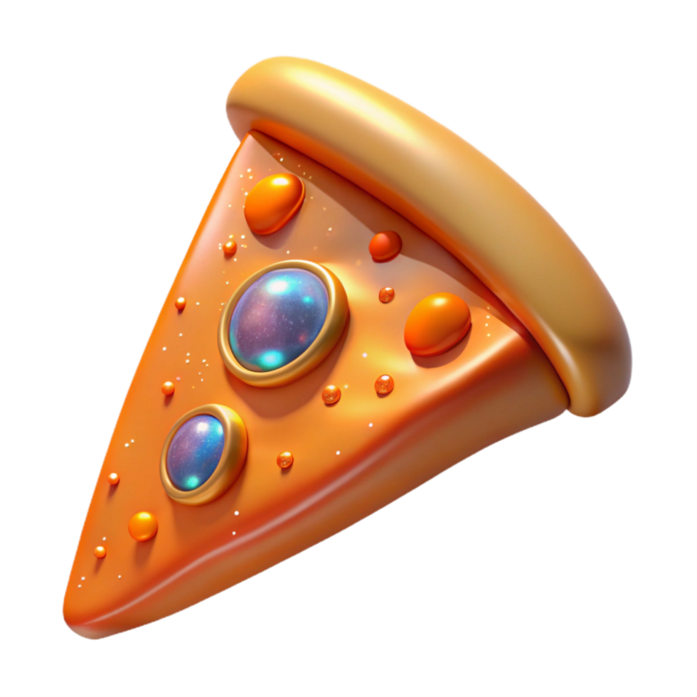 serene minimalist Orange Slice of Pizza Isolated on Transparent Background premium png