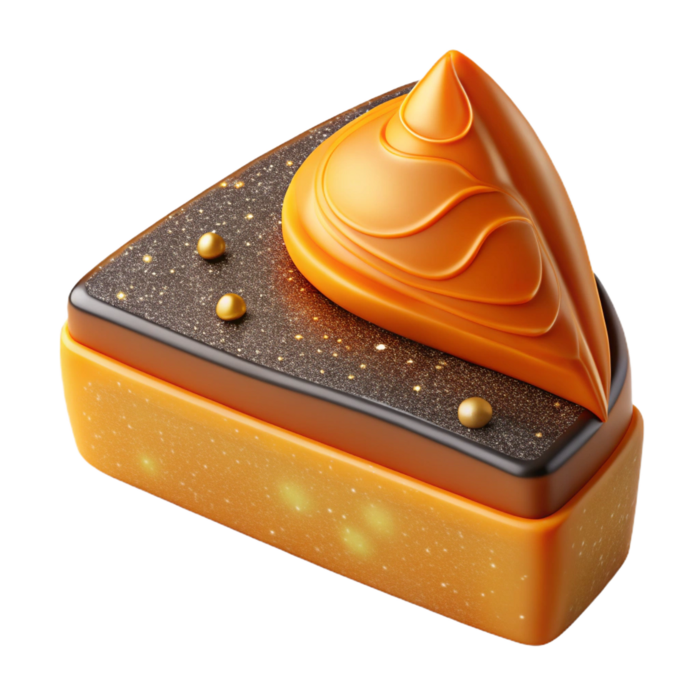 dramatic minimalist Orange Slice of Cake Isolated Element high resolution png