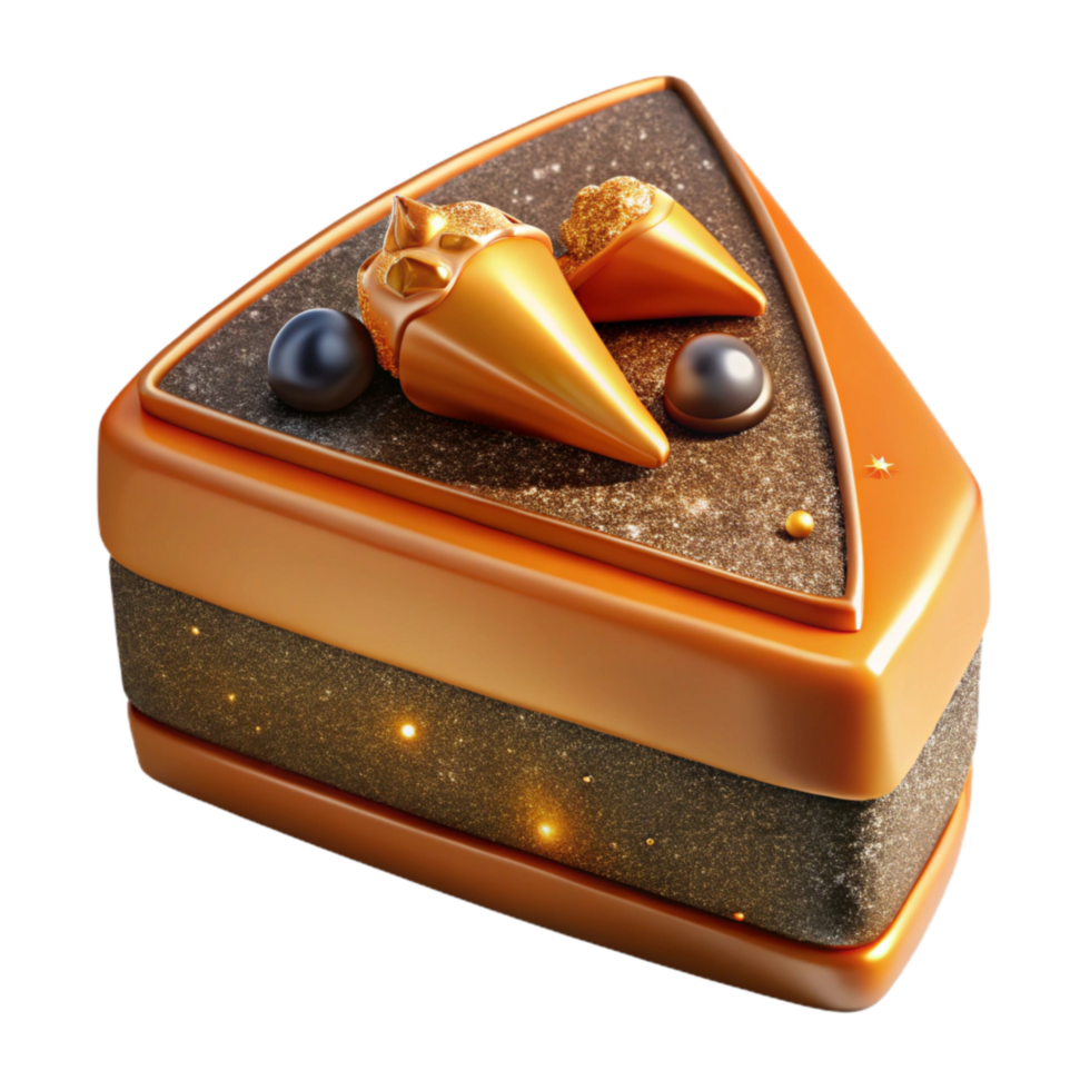 elegant minimalist Orange Slice of Cake Isolated Element high quality png