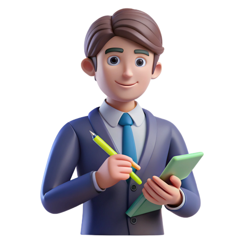 wonderful rustic Thoughtful writer, holding pen, original png
