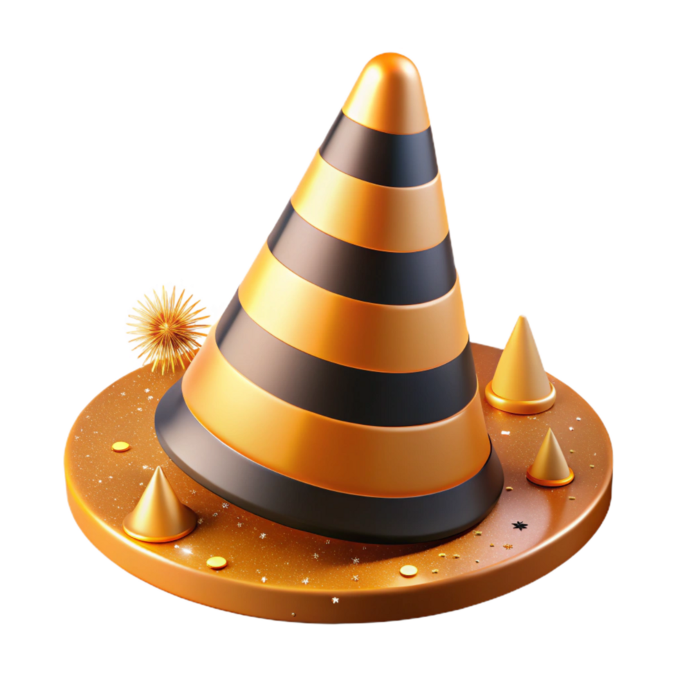 wonderful minimalist Orange Traffic Cone with Stripes Cutout authentic png