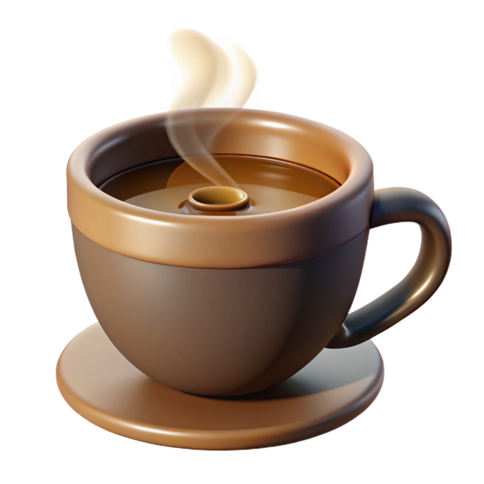 elegant traditional Cup of coffee, steaming, genuine png
