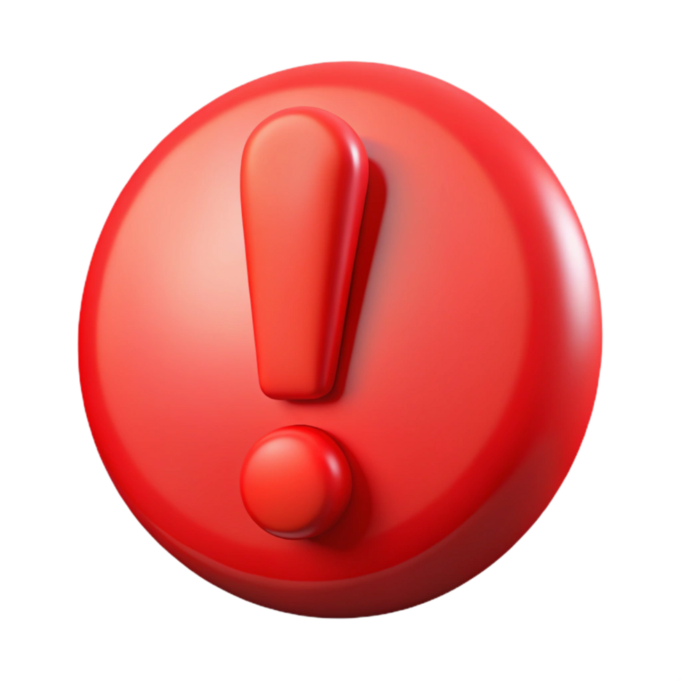 wonderful abstract Exclamation point symbol, red, exclusive png