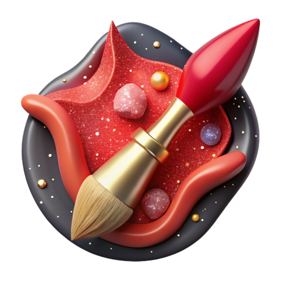 extraordinary modern Paintbrush with Red Paint Cutout Element high resolution png