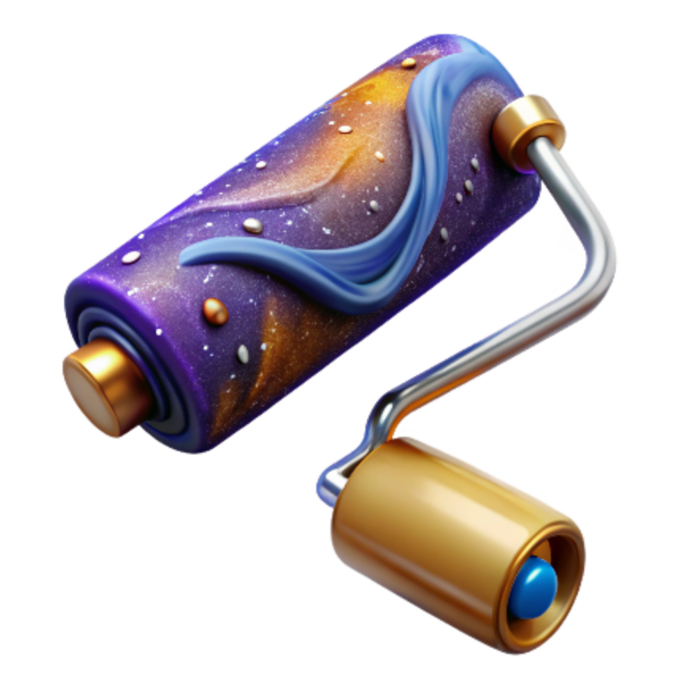 magnificent modern Paint Roller with Foam Cover Transparent Background png