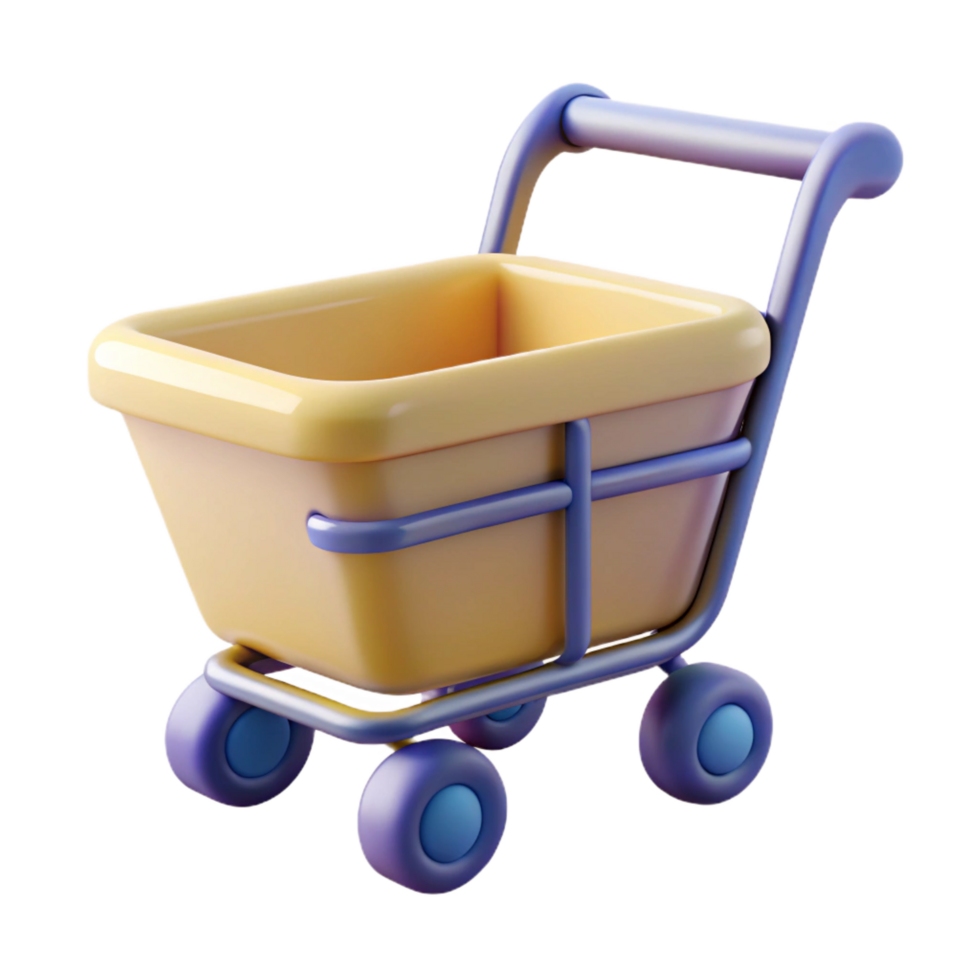 elegant modern A shopping cart, abstract and minimalist authentic png