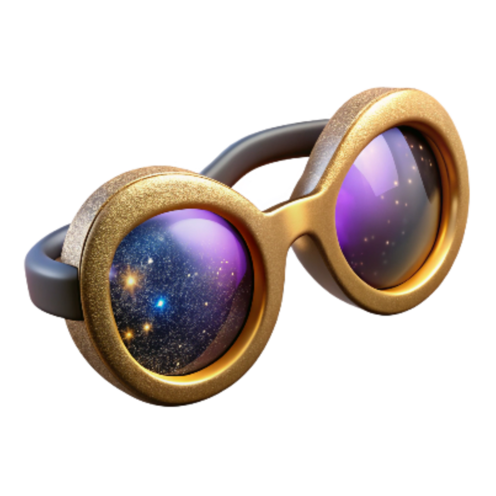 serene rustic Pair of Eyeglasses Side View Isolated Transparent Background high quality png