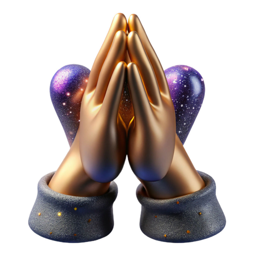vibrant classic Pair of Folded Hands Isolated with Realistic Skin Tone premium png