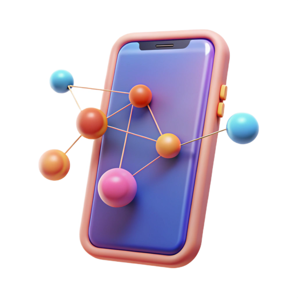 impressive modern A mobile phone, abstract and connected genuine png