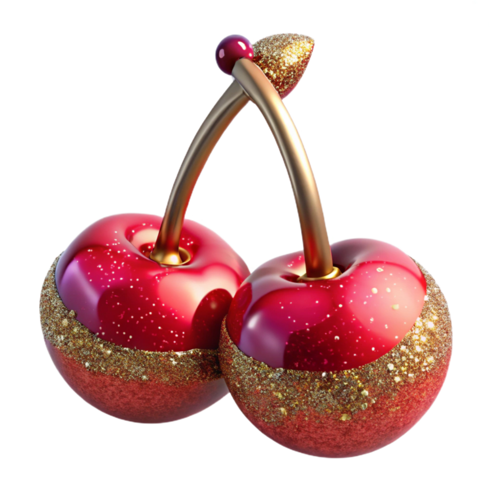 wonderful abstract Pair of Red Cherries Stem Up Cutout professional png