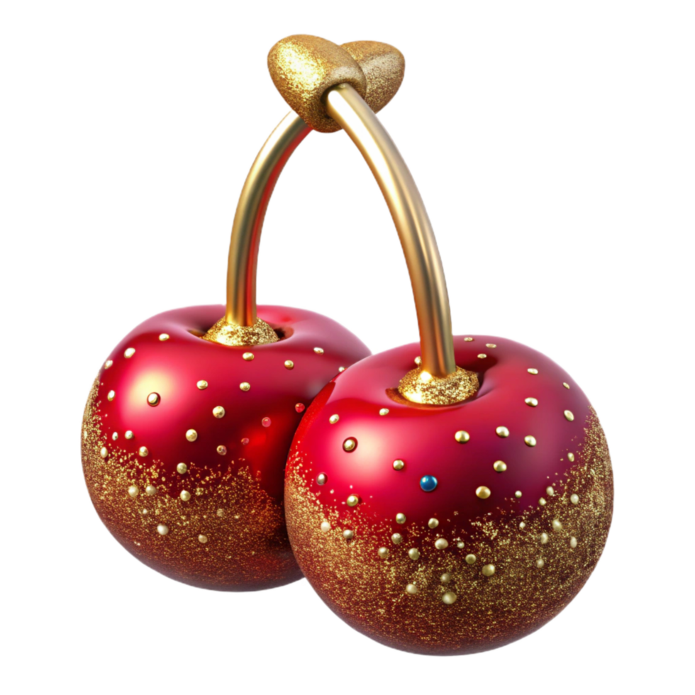 extraordinary rustic Pair of Red Cherries Stem Up Cutout exclusive png