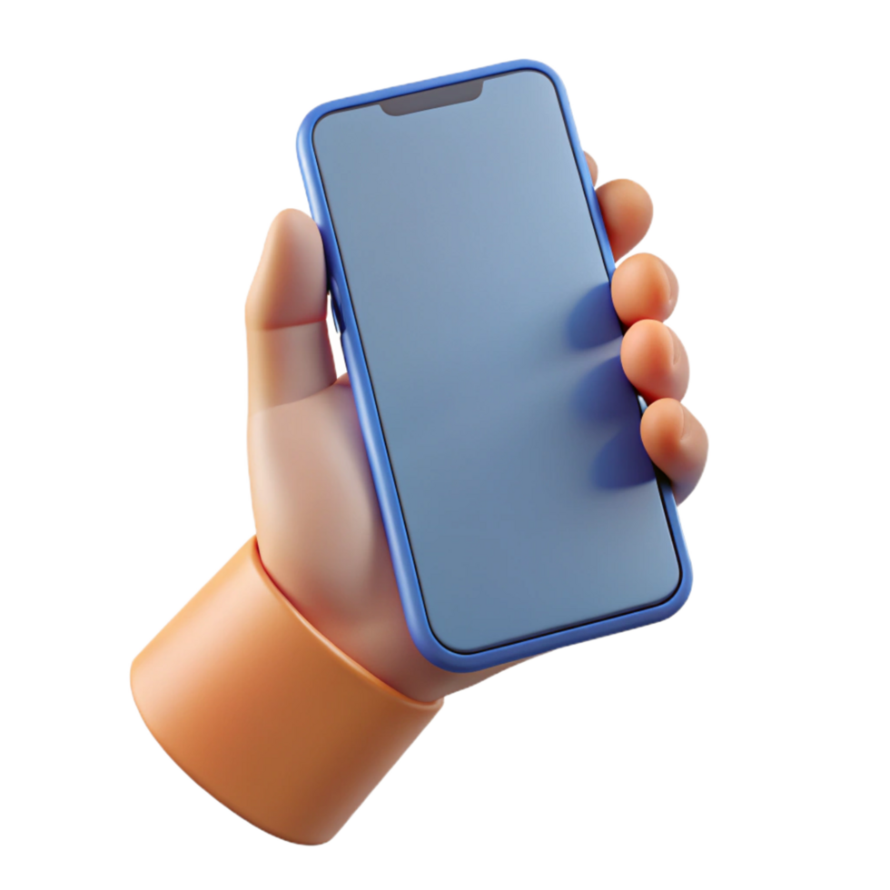 wonderful modern Smartphone mockup in hand, high resolution png