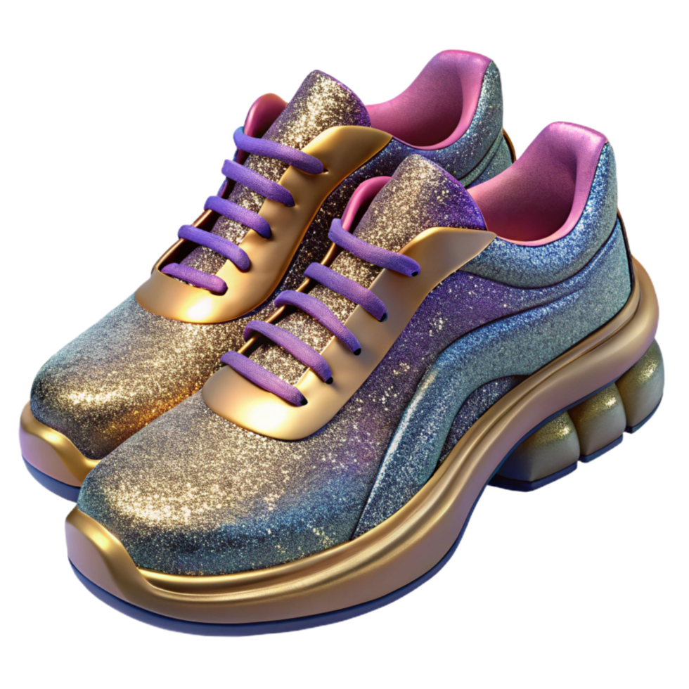 elegant minimalist Pair of Running Shoes Top View Isolated Element authentic png