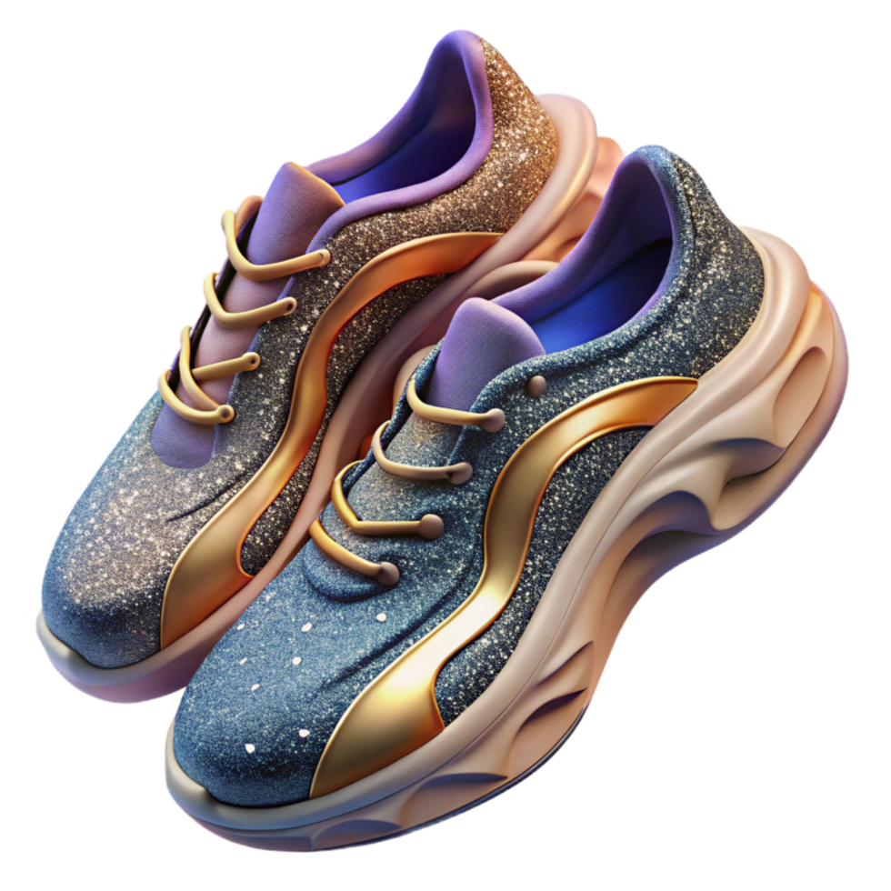 magnificent minimalist Pair of Running Shoes Top View Isolated Element original png