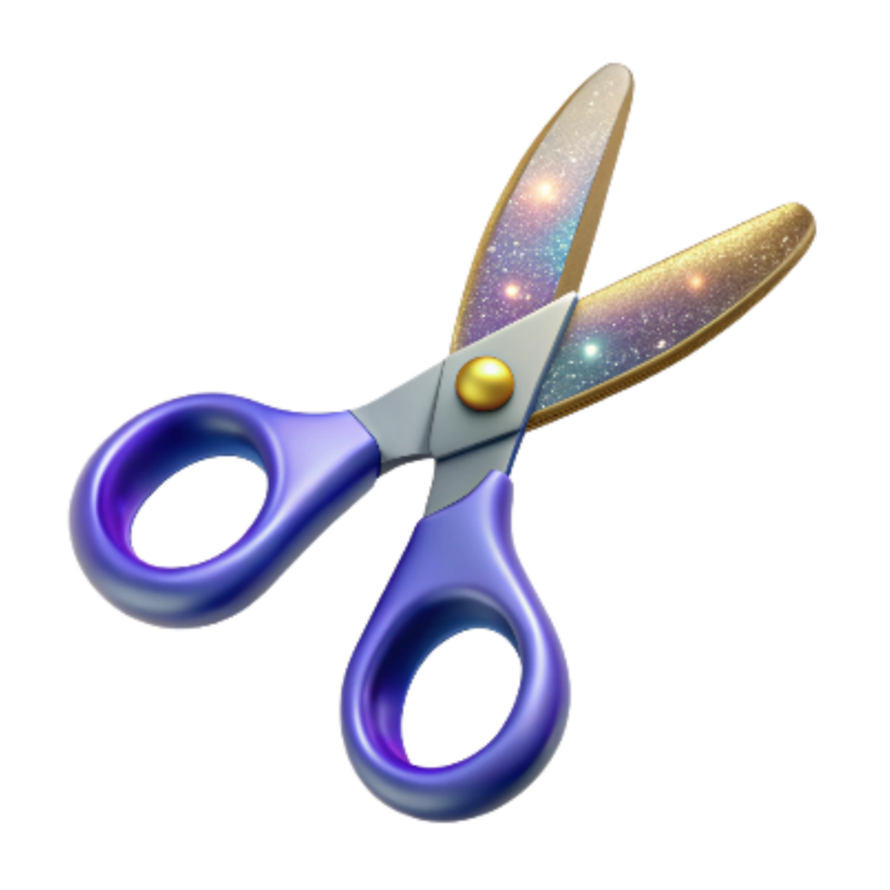 vibrant artistic Pair of Scissors Closed Cutout detailed png