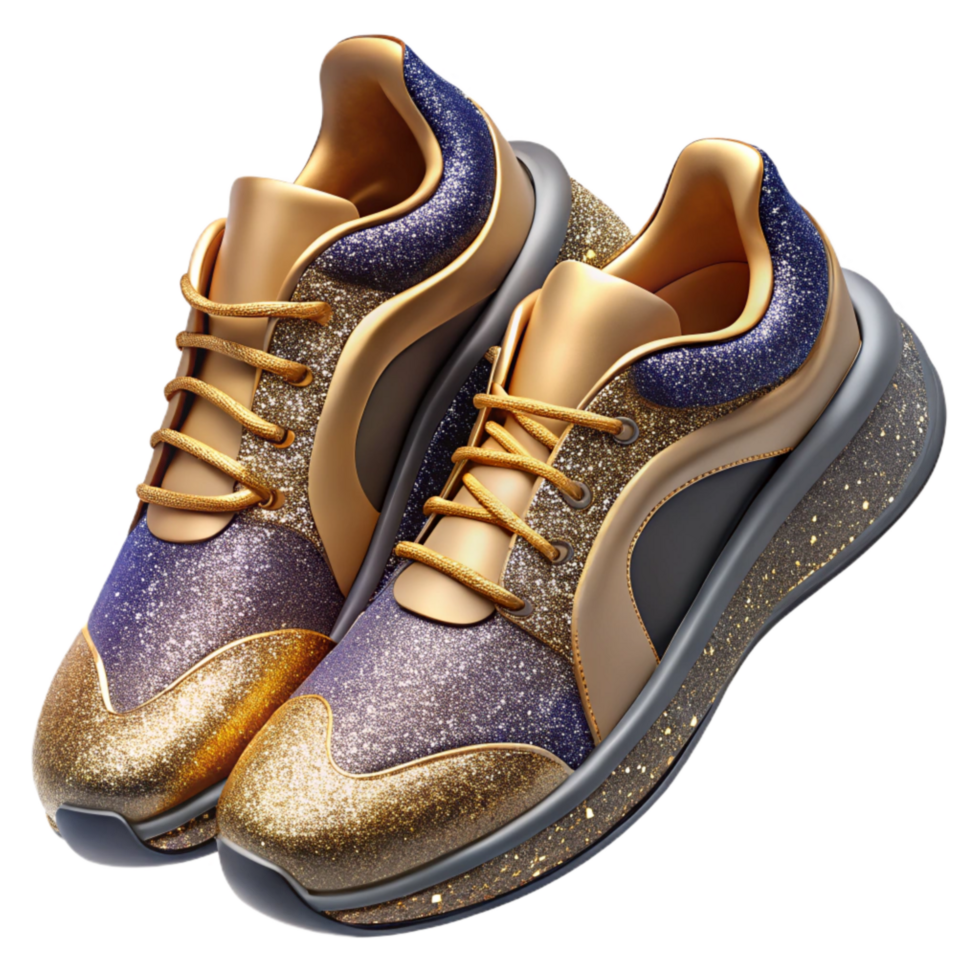 serene rustic Pair of Running Shoes Top View Isolated Element original png