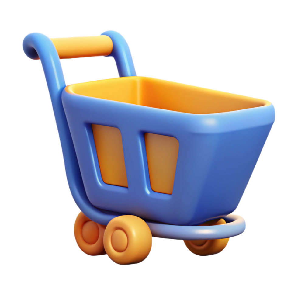 vibrant rustic E-commerce shopping cart icon, high quality png