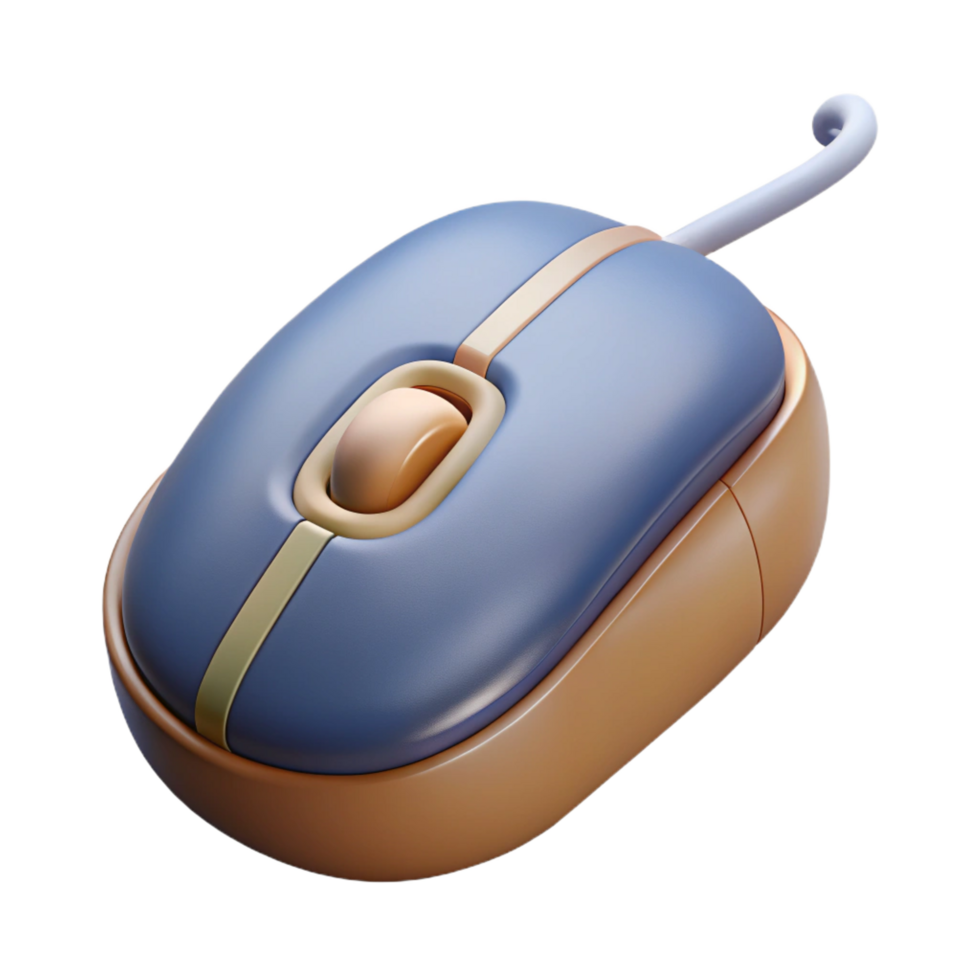serene minimalist Computer mouse with scroll wheel, authentic png