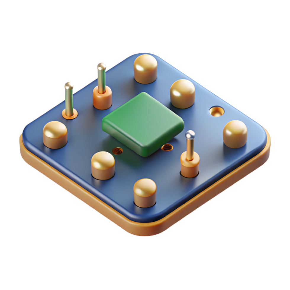 elegant classic Circuit board with soldering points, detailed png
