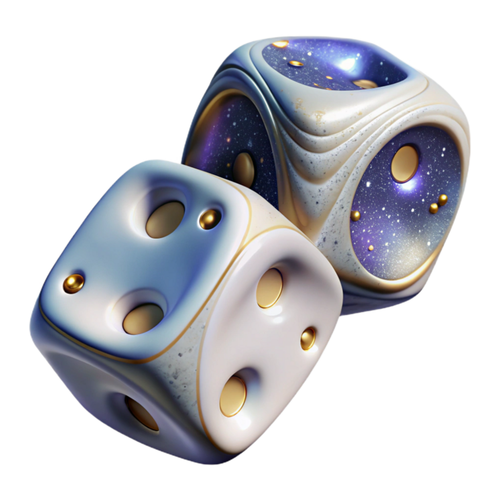 wonderful rustic Pair of White Dice Top View Isolated authentic png