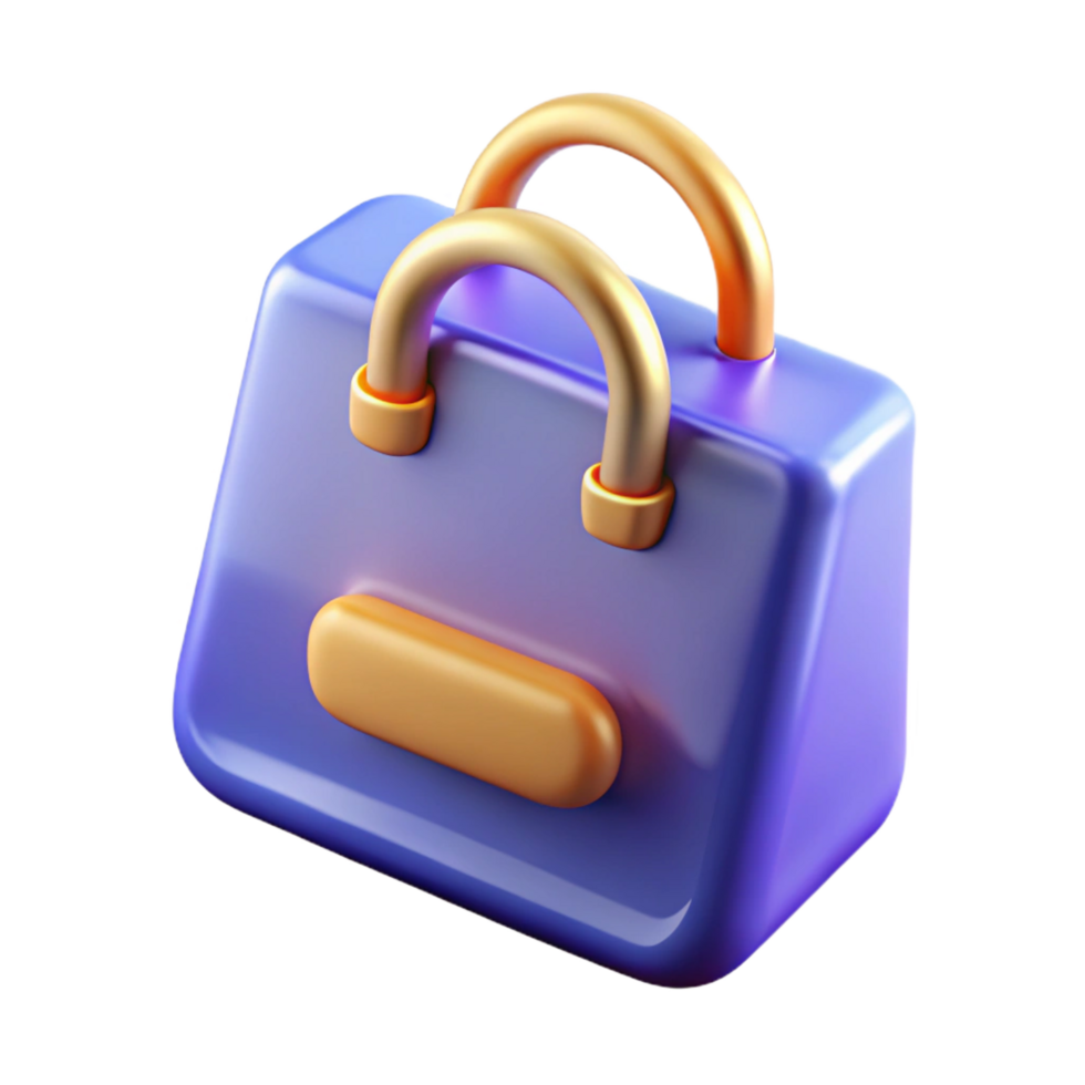 elegant traditional E-commerce shopping bag icon, high resolution png