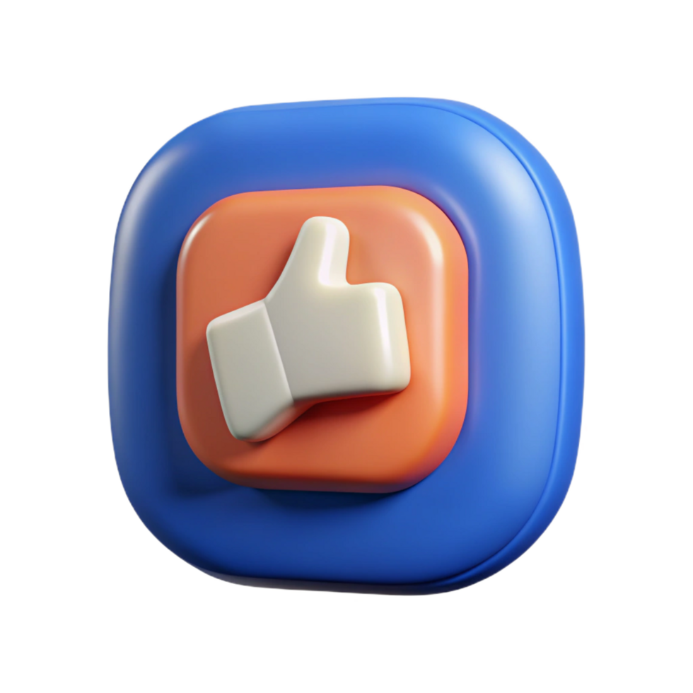 impressive contemporary Social media like button icon, high quality png