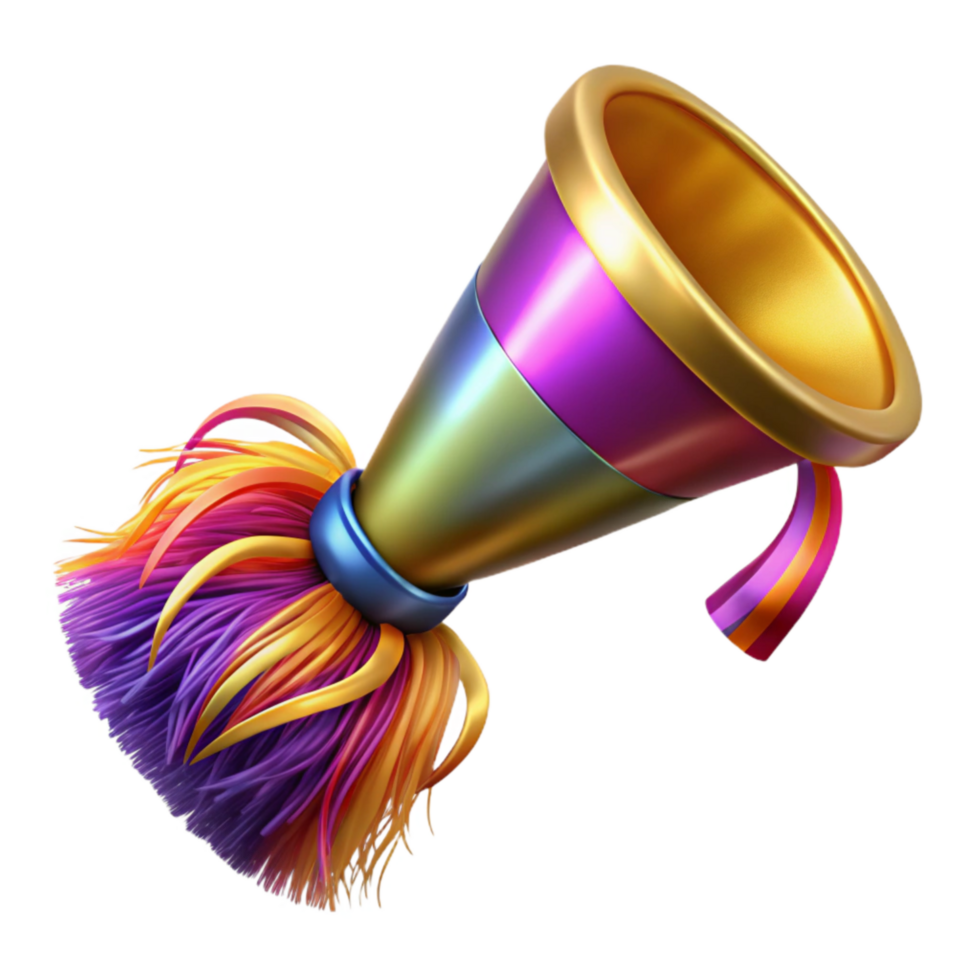 stunning traditional Party Blower with Colorful Fringe Isolated Element png