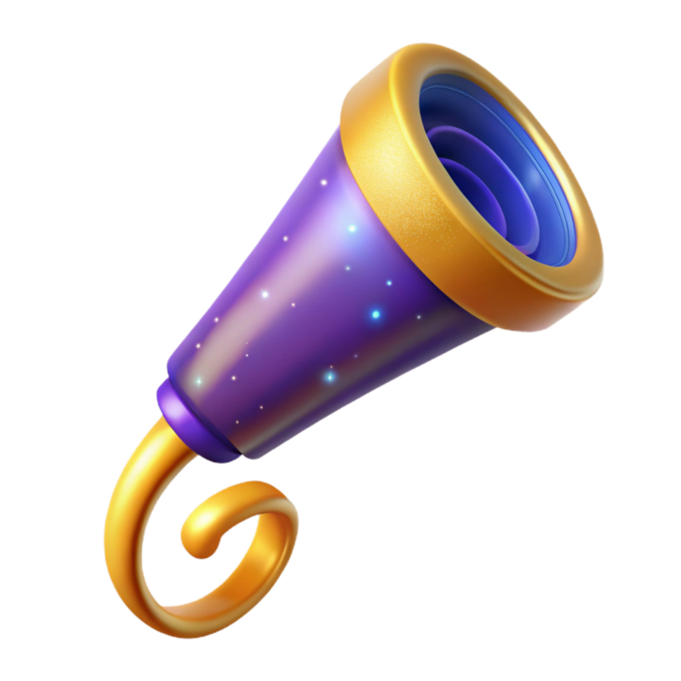magnificent minimalist Party Blower with Curling Ribbon Isolated premium png