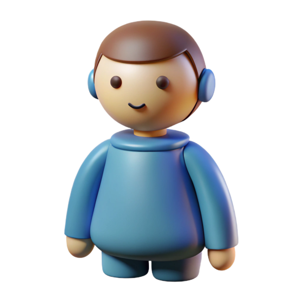 vibrant abstract 3D printed figurine, professional png
