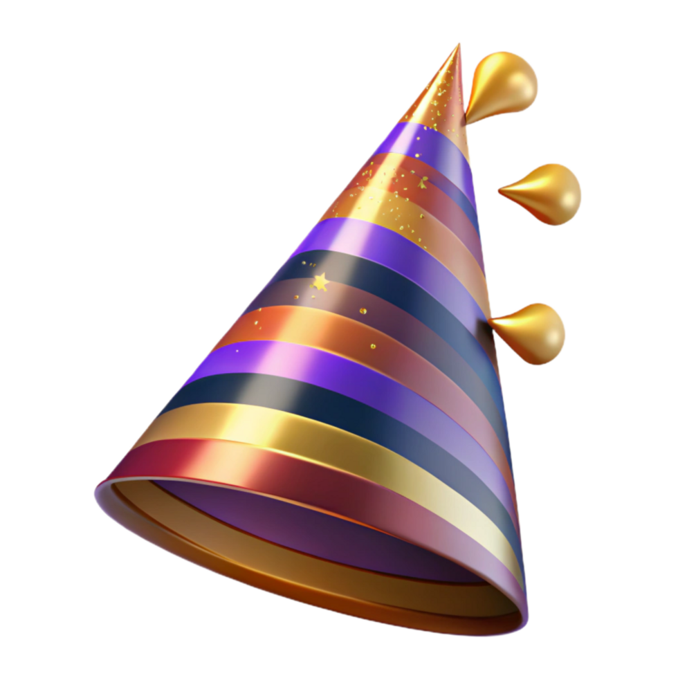 beautiful rustic Party Hat with Colorful Stripes Transparent high quality png