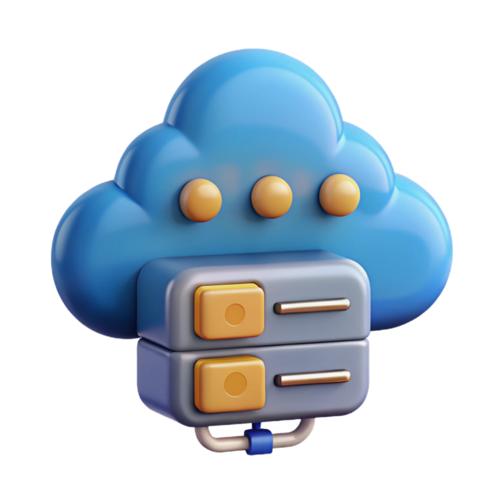 magnificent minimalist Cloud computing server icon, high quality png