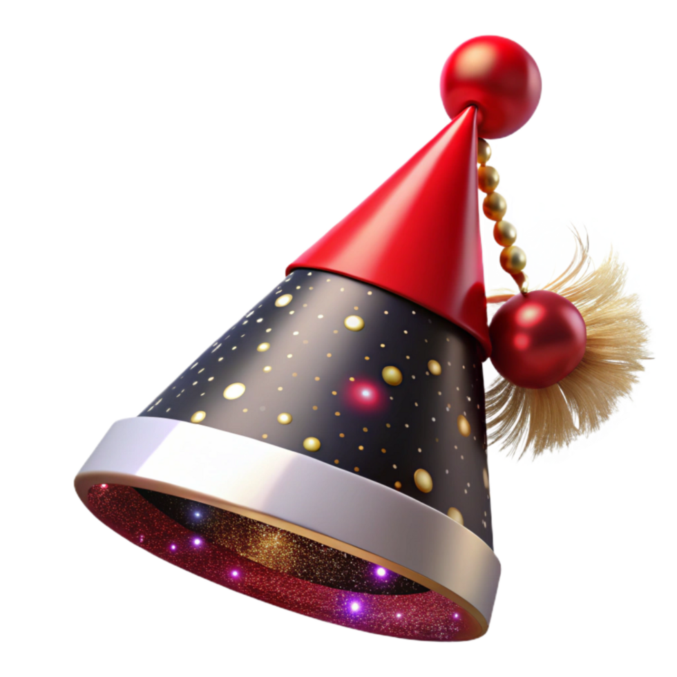 wonderful traditional Party Hat with Tassel Red and White Transparent Background png