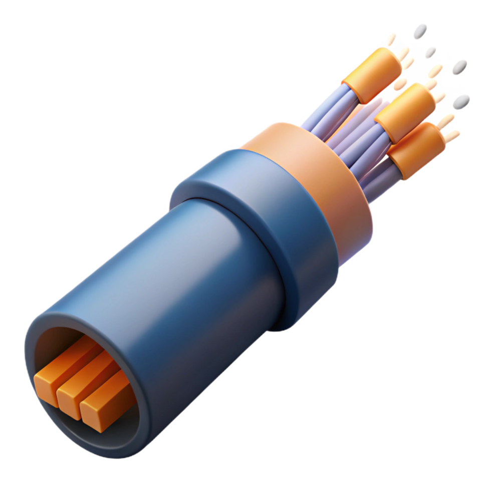 impressive modern Damaged fiber optic cable, authentic png
