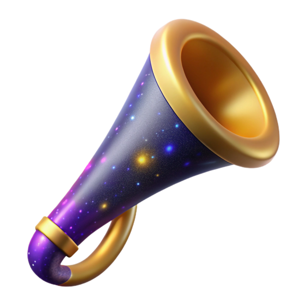 beautiful traditional Party Horn with Noisemaker Isolated on Transparent Background high resolution png