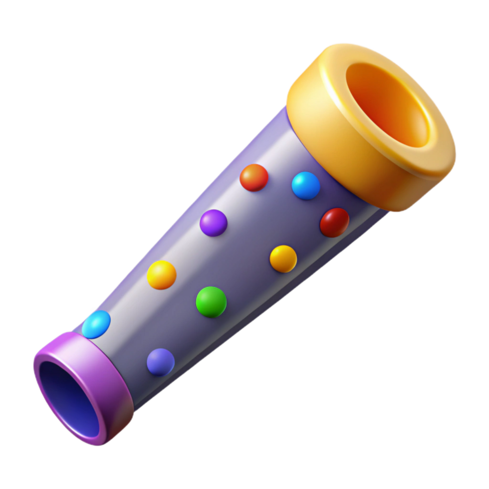 magnificent creative Party Kazoo with Colorful Dots Cutout Transparent Background detailed png