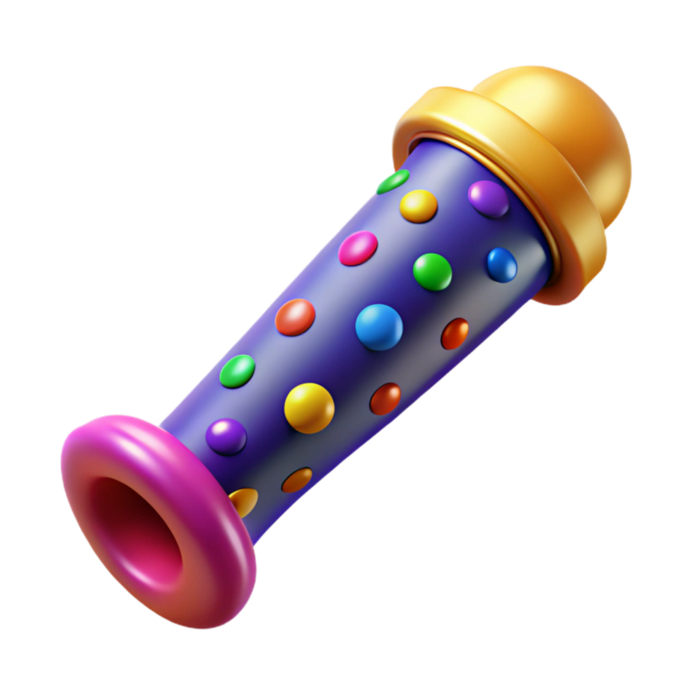 deslumbrante abstrato festa Kazoo com colorida pontos Cortar fora transparente fundo png
