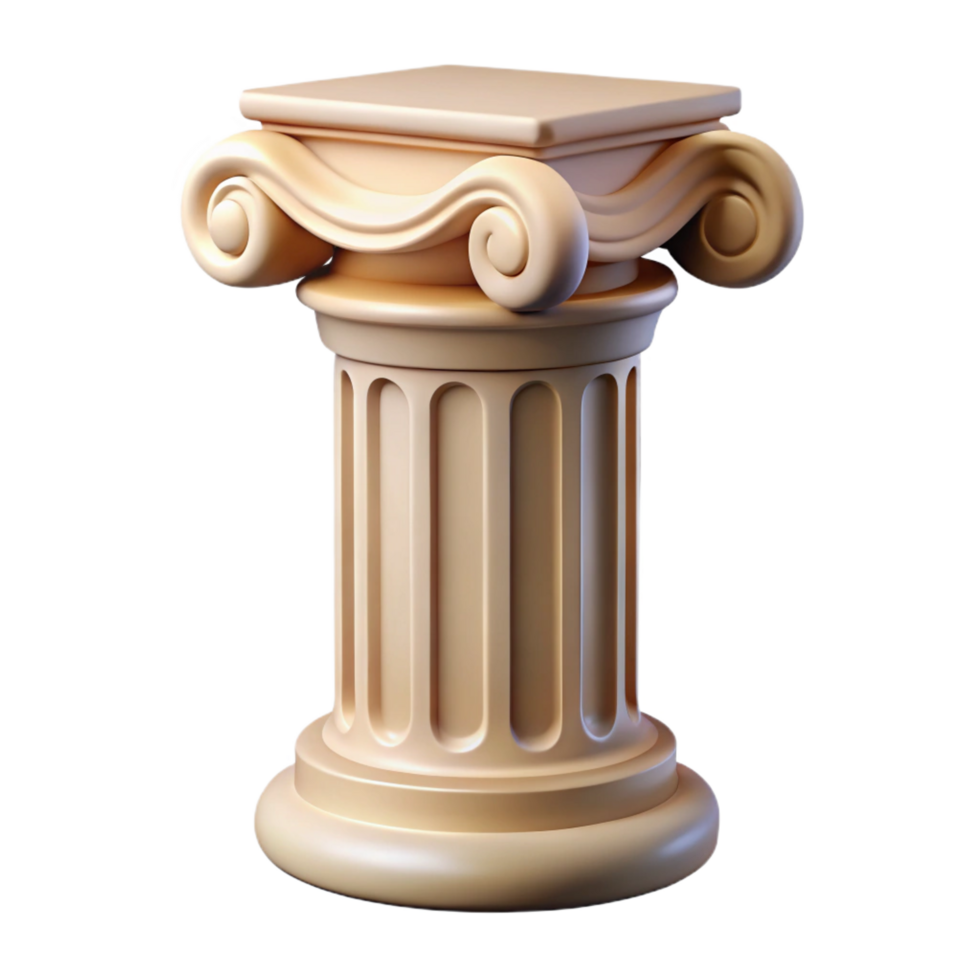 magnificent minimalist Romanesque column capital, authentic png