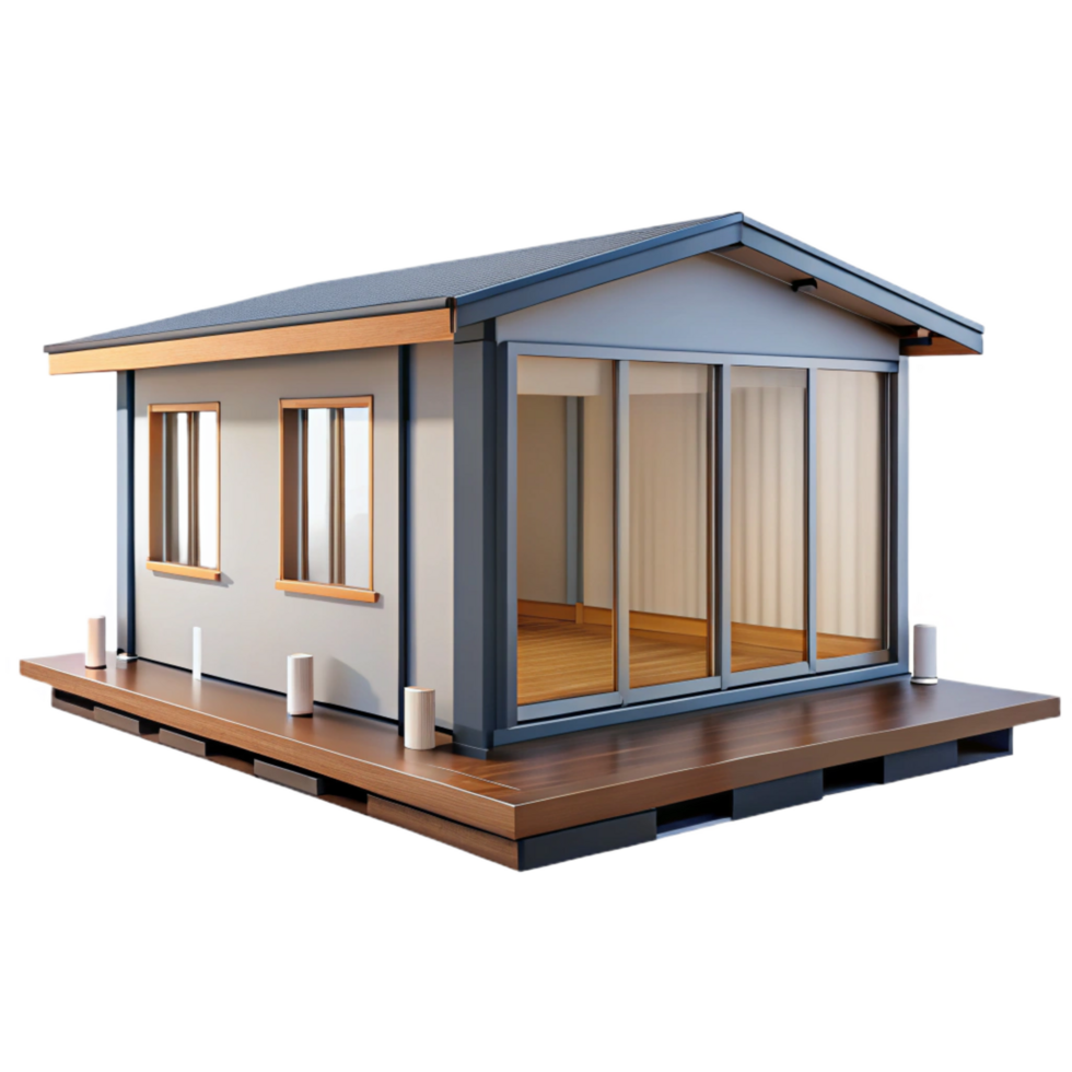 serene traditional Prefabricated modular home unit, premium png