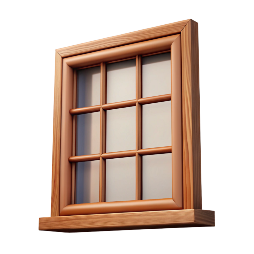 vibrant rustic Wooden window frame, detailed png