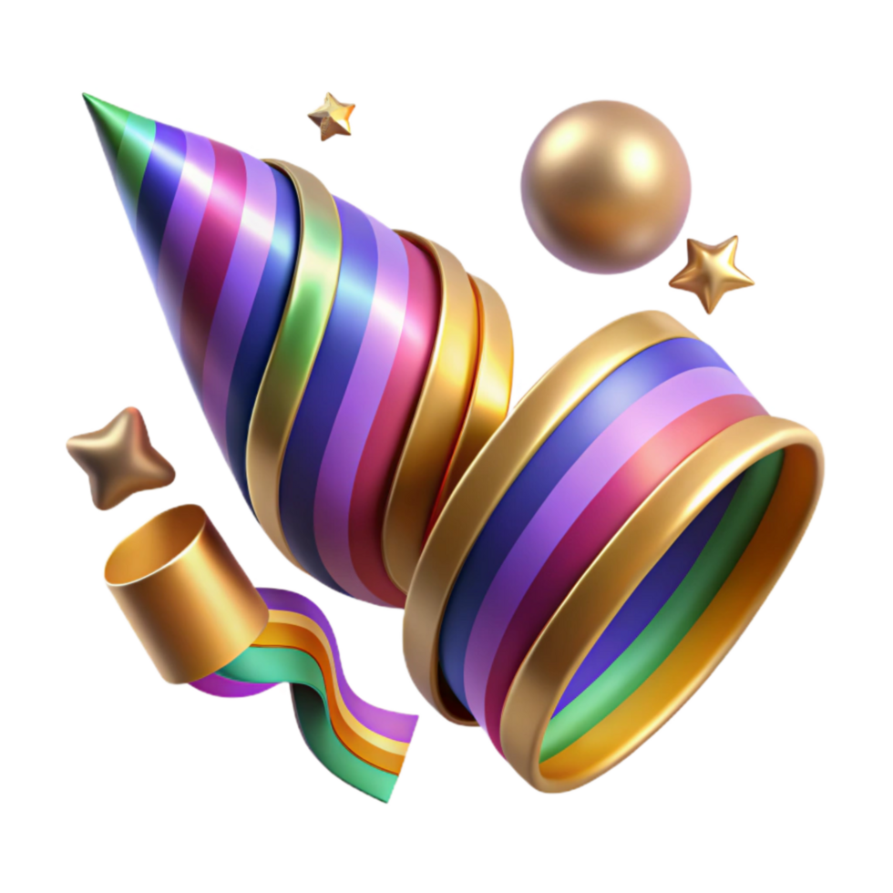 beautiful vintage Party Streamers with Colorful Stripes Transparent Element genuine png