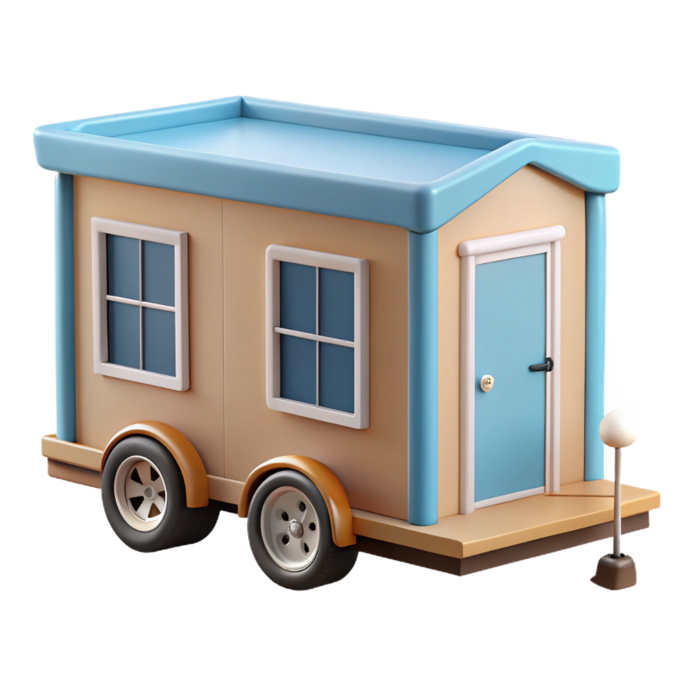 impressive artistic Tiny house on wheels, authentic png