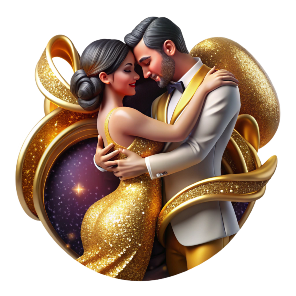wonderful creative Passionate Tango Embrace Cutout with Intense Backlighting high resolution png