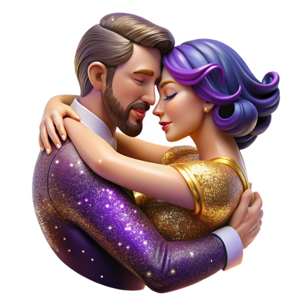 beautiful classic Passionate Tango Embrace Transparent Background with Intense Lighting high resolution png